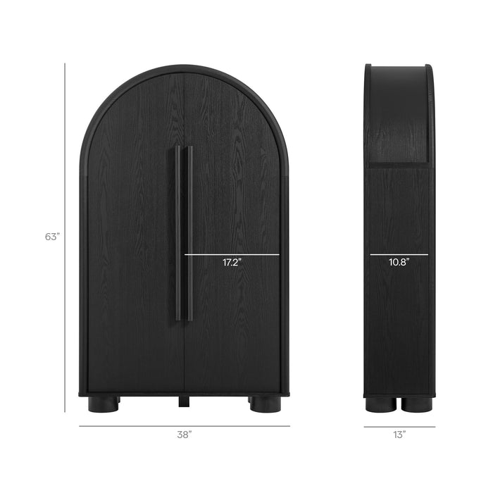 Modway Bellamy Arched Fold-Out Desk Cabinet in Black Oak - dimensions and specifications 28