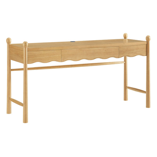 Modway Darcy 62 Inch Wood Computer Desk in Oak - front view