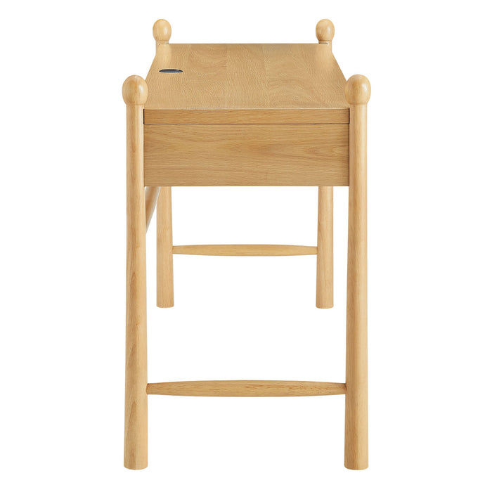 Modway Darcy 62 Inch Wood Computer Desk in Oak - side view