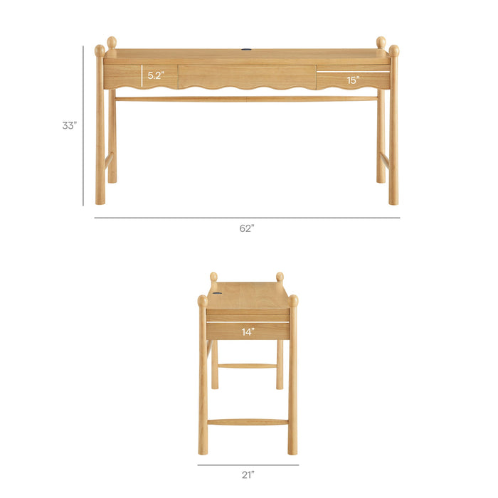 Modway Darcy 62 Inch Wood Computer Desk in Oak - dimensions and specifications 22