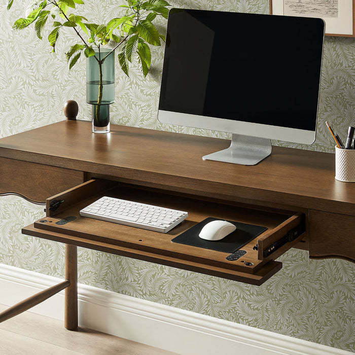 Modway Darcy 62 Inch Wood Computer Desk in Walnut - lifestyle view 15