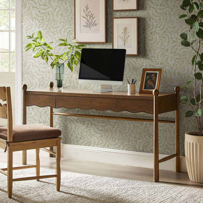Modway Darcy 62 Inch Wood Computer Desk in Walnut - lifestyle view 17