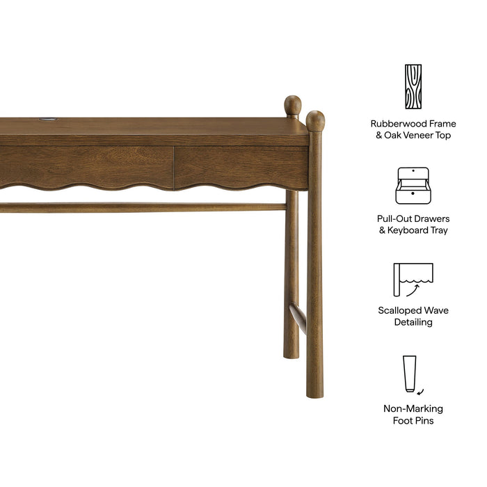 Modway Darcy 62 Inch Wood Computer Desk in Walnut - dimensions and specifications