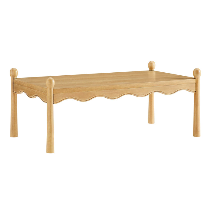 Modway Darcy 46 Inch Wood Coffee Table in Oak - front view