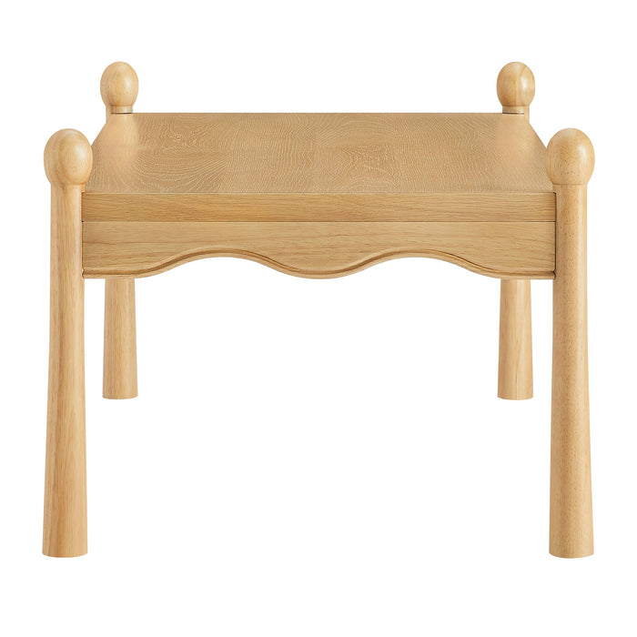 Modway Darcy 46 Inch Wood Coffee Table in Oak - angled view