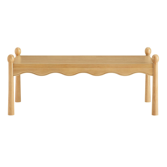 Modway Darcy 46 Inch Wood Coffee Table in Oak - side view