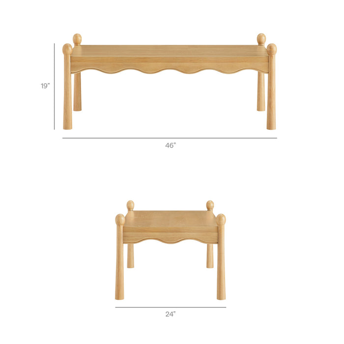 Modway Darcy 46 Inch Wood Coffee Table in Oak - dimensions and specifications 16