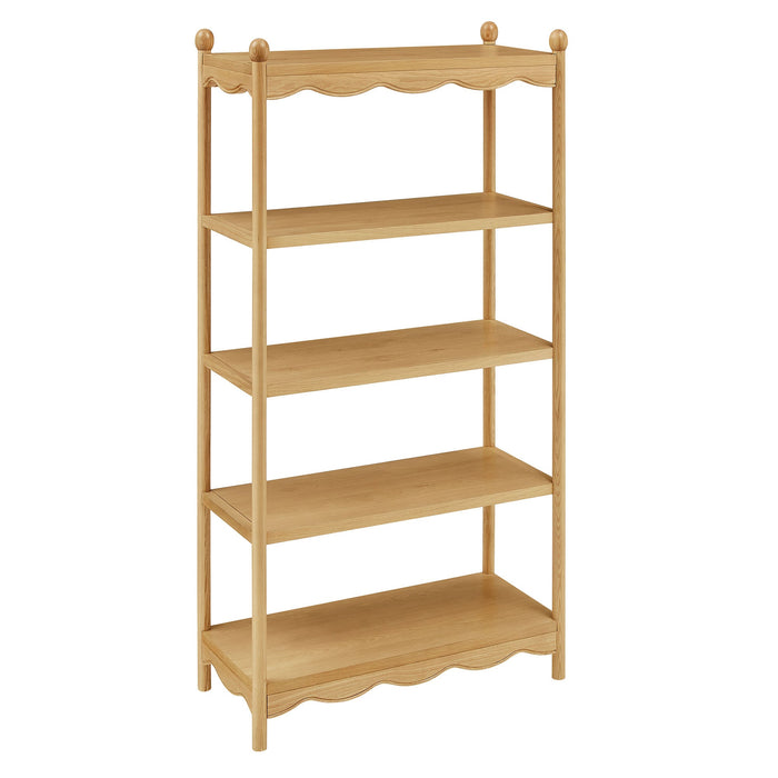 Modway Darcy 4-Tier Open Bookcase in Oak - front view