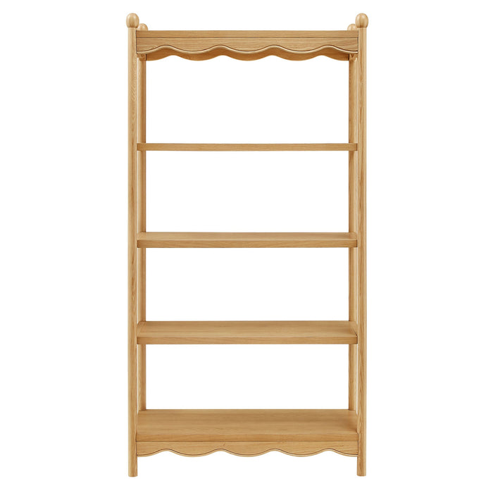 Modway Darcy 4-Tier Open Bookcase in Oak - side view