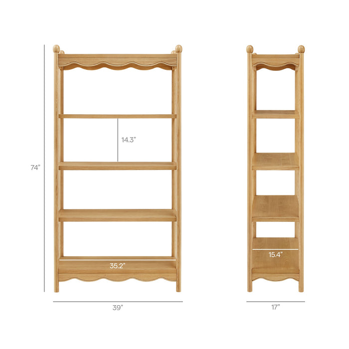 Modway Darcy 4-Tier Open Bookcase in Oak - dimensions and specifications 18