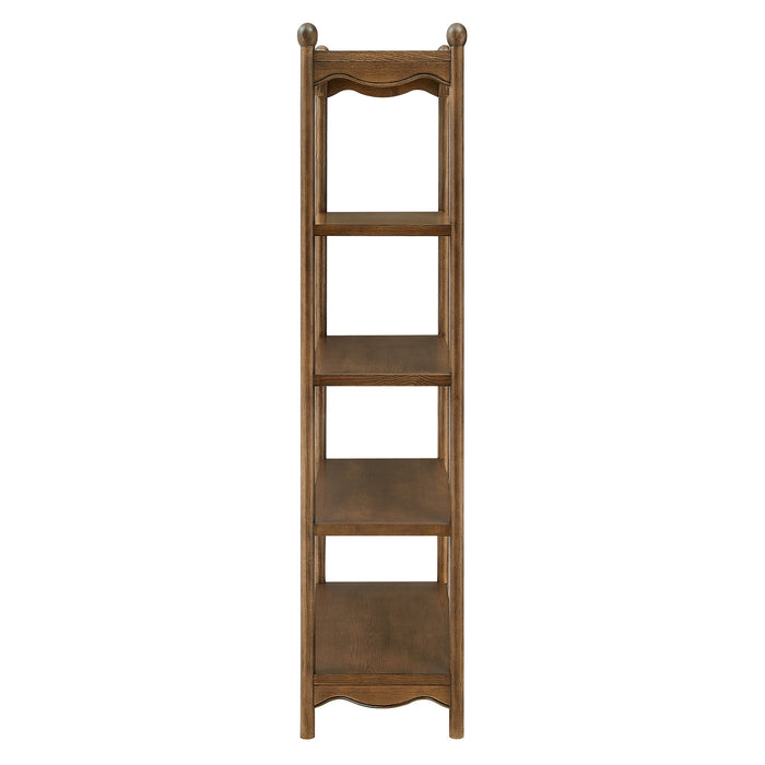 Modway Darcy 4-Tier Open Bookcase in Walnut - angled view