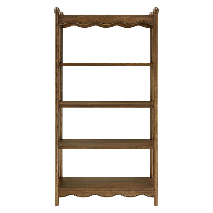 Modway Darcy 4-Tier Open Bookcase in Walnut - side view