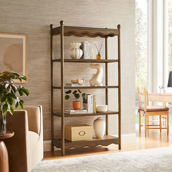 Modway Darcy 4-Tier Open Bookcase in Walnut - lifestyle view 13