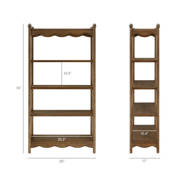 Modway Darcy 4-Tier Open Bookcase in Walnut - dimensions and specifications 16