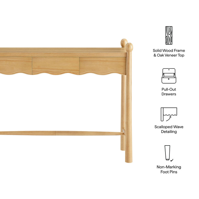 Modway Darcy 44 Inch Wood Console Table in Oak - dimensions and specifications