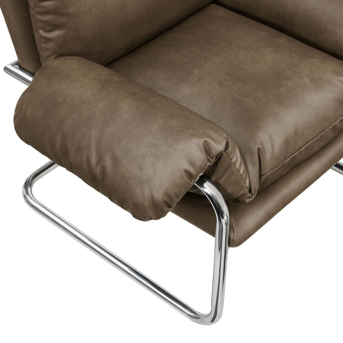 Modway Ansel Vegan Leather Accent Chair in Mushroom - lifestyle view