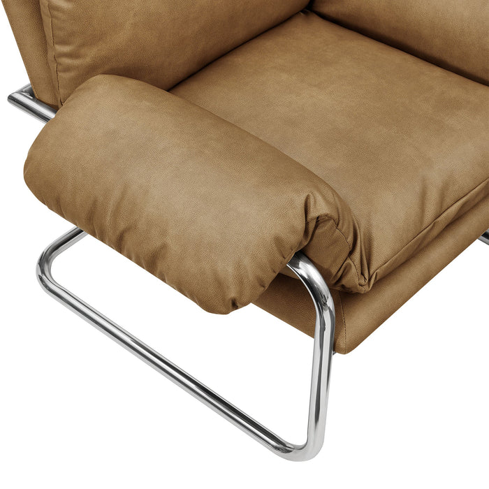 Modway Ansel Vegan Leather Accent Chair in Toast - lifestyle view