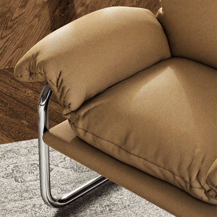 Modway Ansel Vegan Leather Accent Chair in Toast - lifestyle view 11