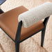 Kai Boucle and Vegan Leather Dining Chair Set of 2 Pearl Tan Black