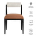 Kai Boucle and Vegan Leather Dining Chair Set of 2 Pearl Tan Black