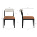 Kai Boucle and Vegan Leather Dining Chair Set of 2 Pearl Tan Black