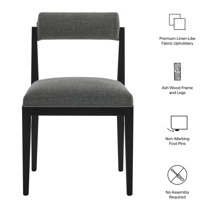 Kai Fabric Dining Chair Set of 2 Charcoal