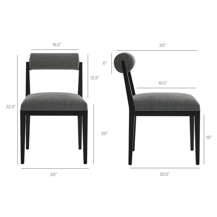 Kai Fabric Dining Chair Set of 2 Charcoal