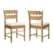 Jax Oak Wood Dining Chair With Wavy Razor Back and Cushion Set of 2 Weathered Oak Linen