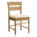 Jax Oak Wood Dining Chair With Wavy Razor Back and Cushion Set of 2 Weathered Oak Linen