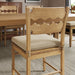 Jax Oak Wood Dining Chair With Wavy Razor Back and Cushion Set of 2 Weathered Oak Linen