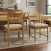 Jax Oak Wood Dining Chair With Wavy Razor Back and Cushion Set of 2 Weathered Oak Linen