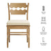 Jax Oak Wood Dining Chair With Wavy Razor Back and Cushion Set of 2 Weathered Oak Linen