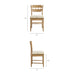 Jax Oak Wood Dining Chair With Wavy Razor Back and Cushion Set of 2 Weathered Oak Linen