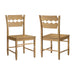 Jax Oak Wood Dining Chair With Wavy Razor Back Set of 2 Weathered Oak