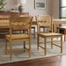 Jax Oak Wood Dining Chair With Wavy Razor Back Set of 2 Weathered Oak