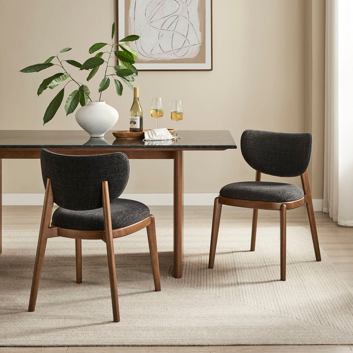 Fenwick Fabric Dining Chairs Set of 2 Ebony