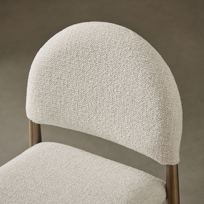 Hayley Upholstered Fabric Counter Stools Set of 2 Brass Cream