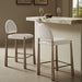 Hayley Upholstered Fabric Counter Stools Set of 2 Brass Cream