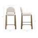 Hayley Upholstered Fabric Counter Stools Set of 2 Brass Cream