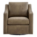 Modway Liora Vegan Leather Swivel Armchair in Mushroom - detail view