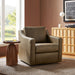 Modway Liora Vegan Leather Swivel Armchair in Mushroom - lifestyle view 14