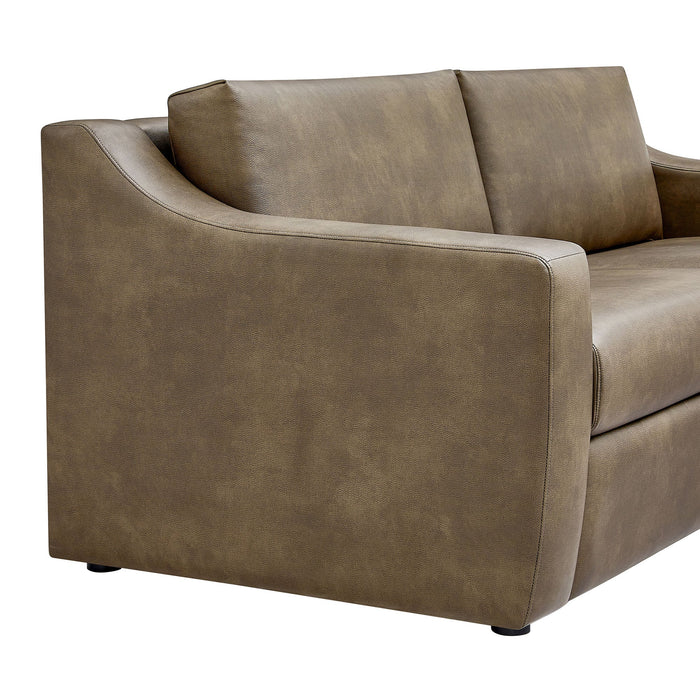 Modway Liora 87 Inch Vegan Leather Sofa in Mushroom - lifestyle view