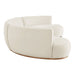 Modway Rialta 3 Piece Curved Performance Velvet Sectional Sofa in Alabaster - angled view