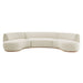Modway Rialta 3 Piece Curved Performance Velvet Sectional Sofa in Alabaster - detail view