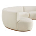 Modway Rialta 3 Piece Curved Performance Velvet Sectional Sofa in Alabaster - lifestyle view