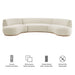 Modway Rialta 3 Piece Curved Performance Velvet Sectional Sofa in Alabaster - dimensions and specifications