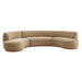 Modway Rialta 3 Piece Curved Performance Velvet Sectional Sofa in Taupe - front view
