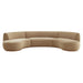 Modway Rialta 3 Piece Curved Performance Velvet Sectional Sofa in Taupe - detail view