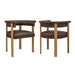 Modway Imogen Premium Vegan Leather Barrel Dining Chairs Set of 2 in Espresso Dark Brown - front view