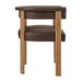 Modway Imogen Premium Vegan Leather Barrel Dining Chairs Set of 2 in Espresso Dark Brown - side view